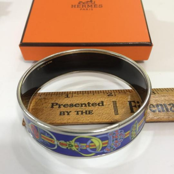 Authentic Hermes Silver Trim Enamel Bracelet 65 - Picture 2 of 8